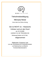 Teilnahmebestätigung Online-Vortrag Der tut NICHT nix